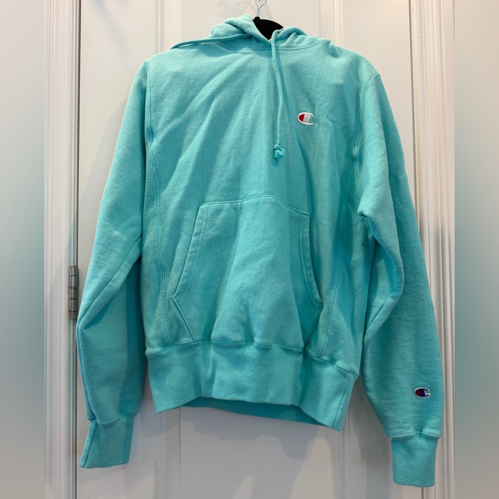 Champion Hoodie. Size XS. Robins Egg Blue. $20